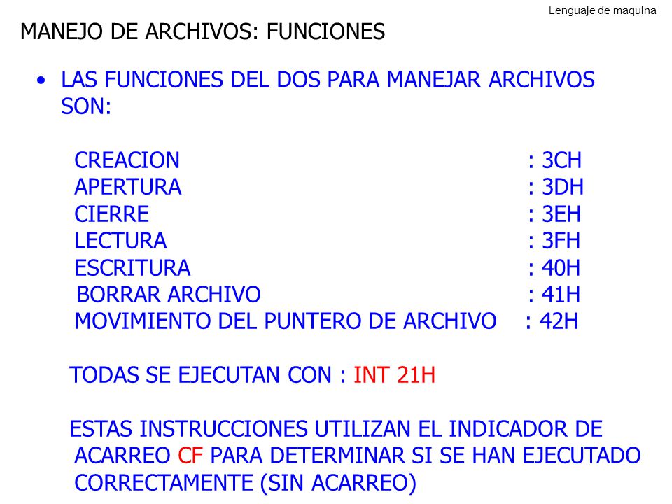 MANEJO DE ARCHIVOS: FUNCIONES