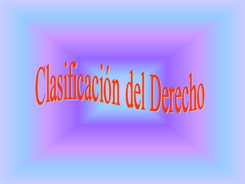 Clasificación del Derecho