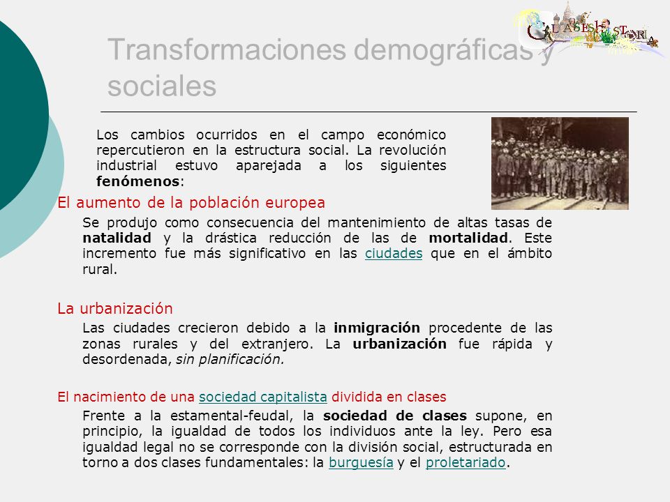 Transformaciones demográficas y sociales