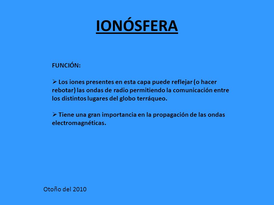 IONÓSFERA FUNCIÓN:
