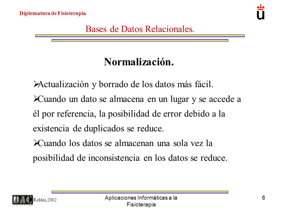 Normalización. Bases de Datos Relacionales.