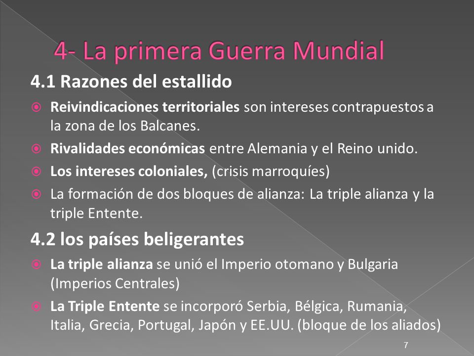 4- La primera Guerra Mundial