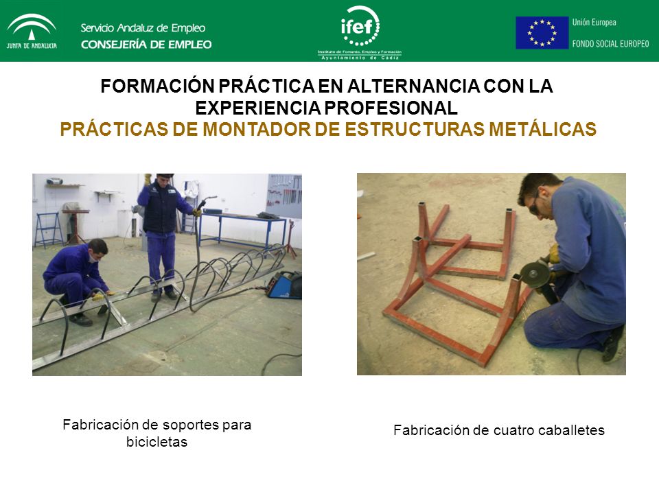 FORMACIÓN PRÁCTICA EN ALTERNANCIA CON LA EXPERIENCIA PROFESIONAL PRÁCTICAS DE MONTADOR DE ESTRUCTURAS METÁLICAS