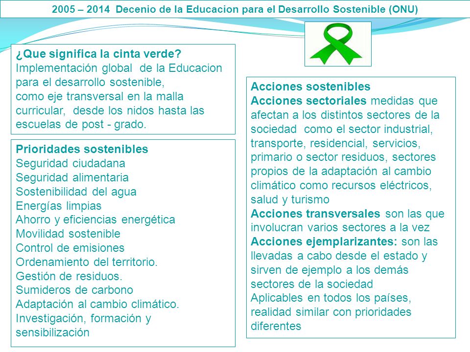 ¿Que significa la cinta verde Implementación global de la Educacion