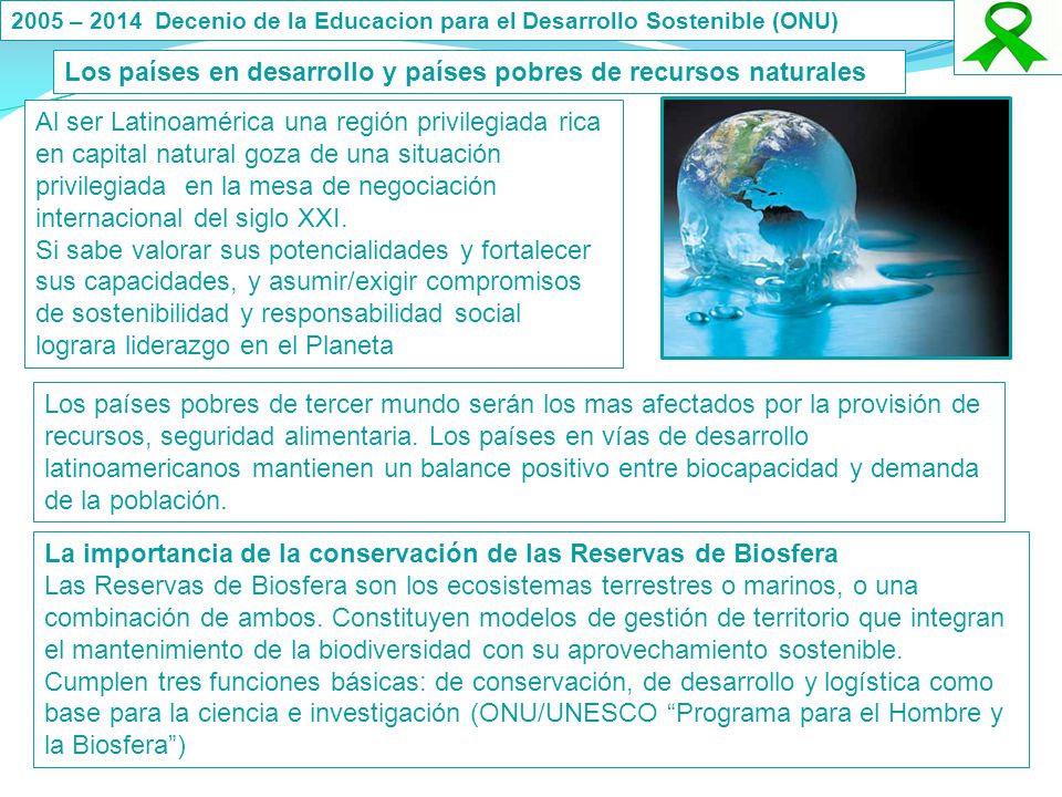 Los países en desarrollo y países pobres de recursos naturales