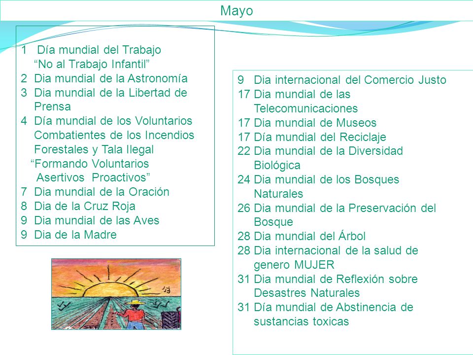 Mayo 1 Día mundial del Trabajo No al Trabajo Infantil