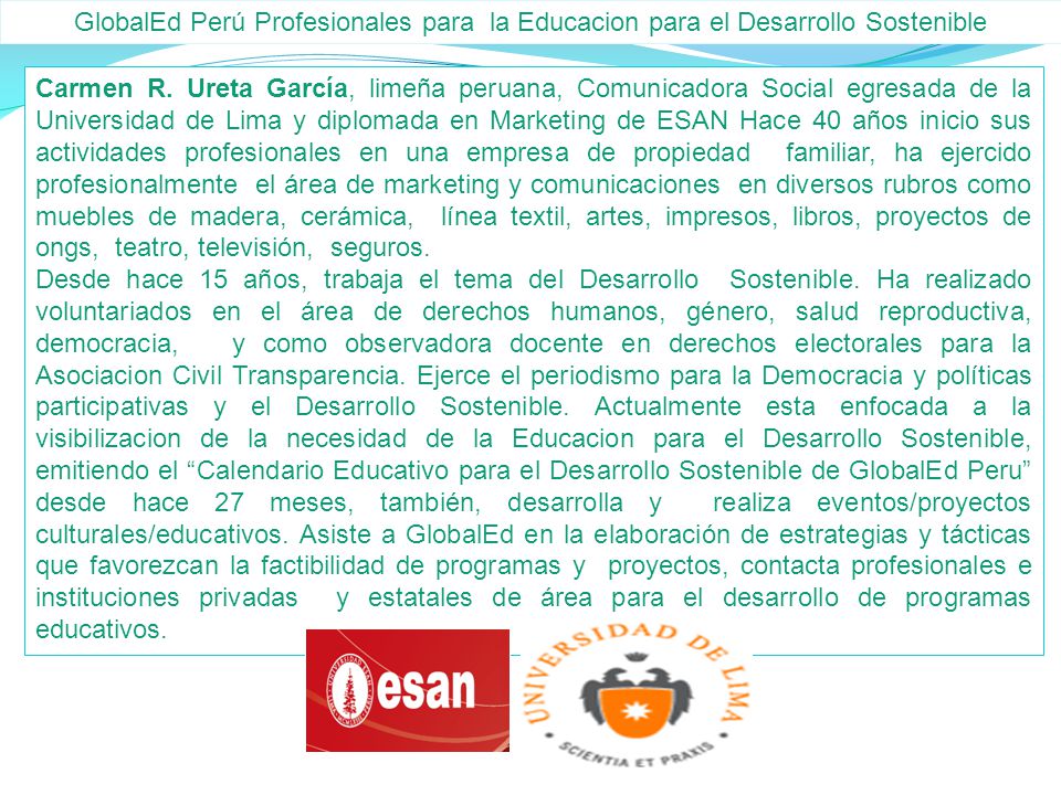GlobalEd Perú Profesionales para la Educacion para el Desarrollo Sostenible