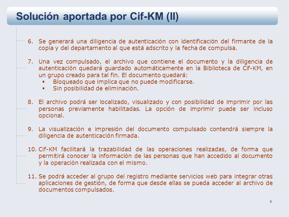 Solución aportada por Cif-KM (II)