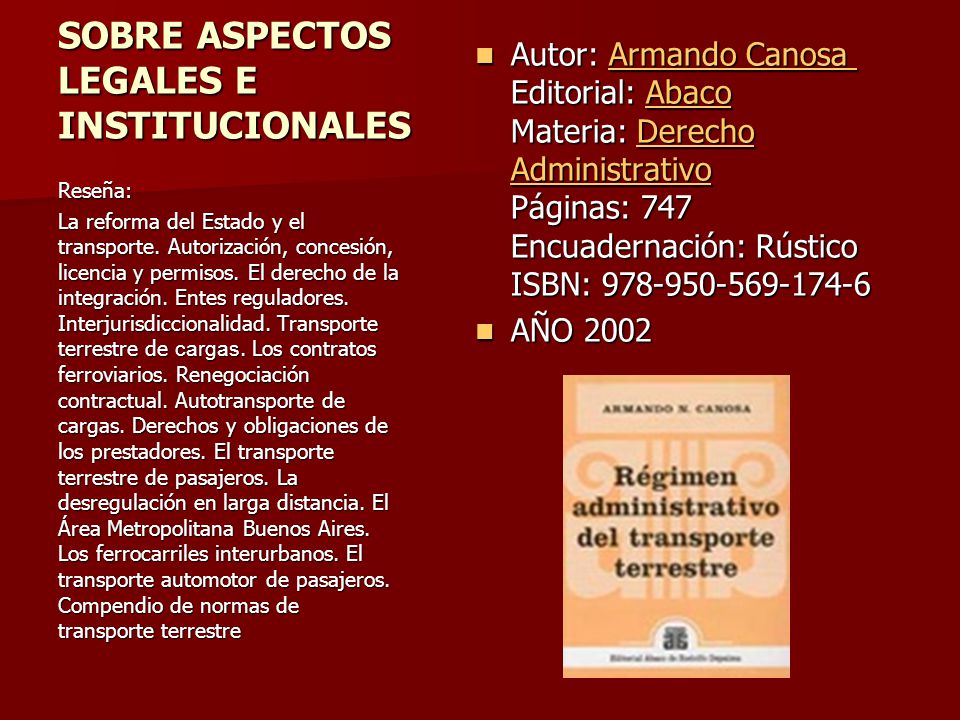 SOBRE ASPECTOS LEGALES E INSTITUCIONALES