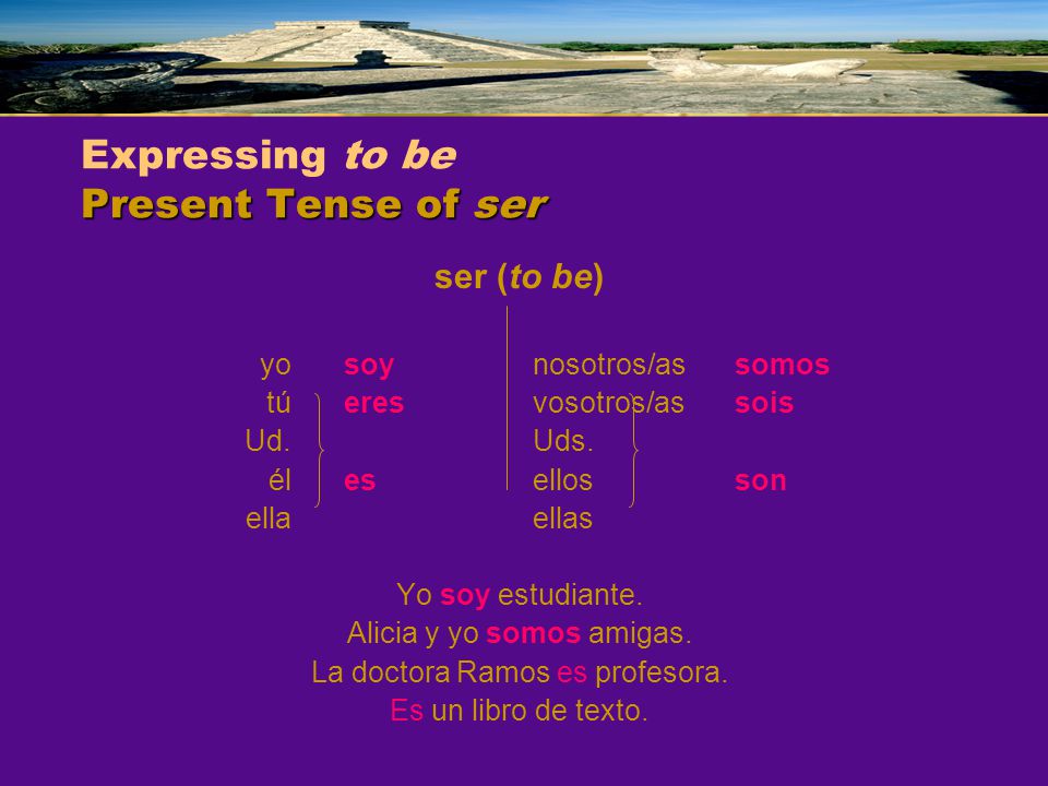 Expressing to be Present Tense of ser