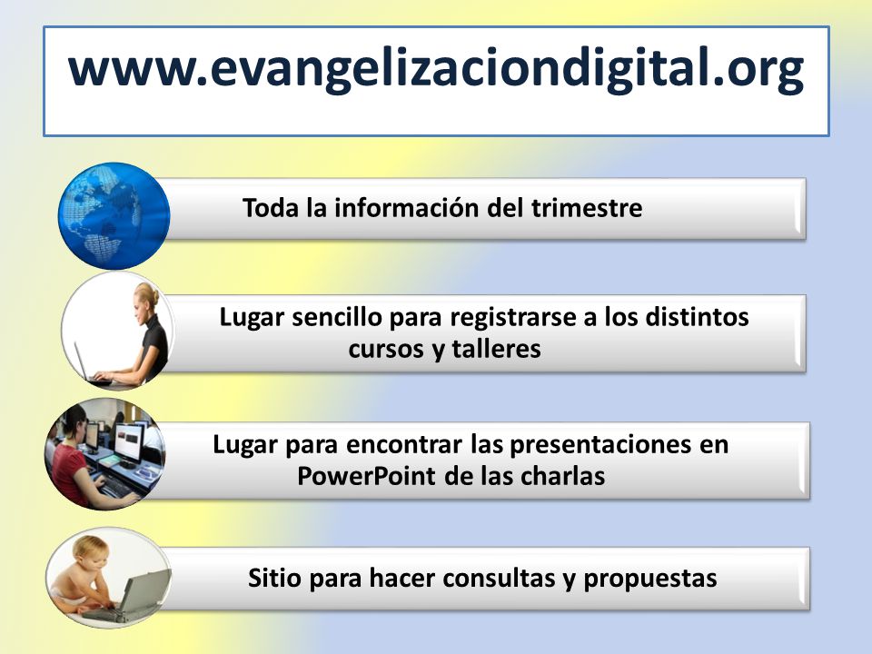 Toda la información del trimestre. Lugar sencillo para registrarse a los distintos cursos y talleres.