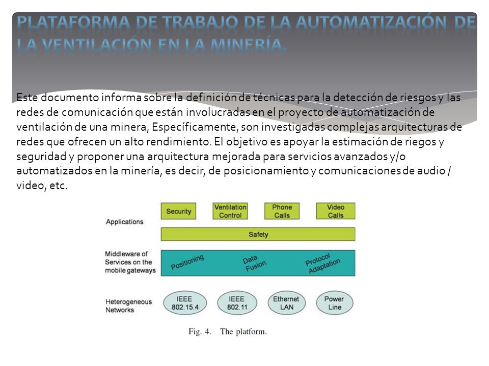 PLATAFORMA DE TRABAJO DE LA AUTOMATIZACIÓN DE LA VENTILACIÓN EN LA MINERÍA.
