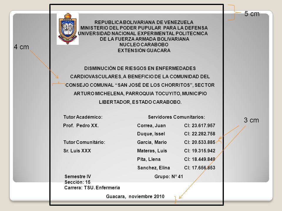 5 cm 4 cm 3 cm REPUBLICA BOLIVARIANA DE VENEZUELA