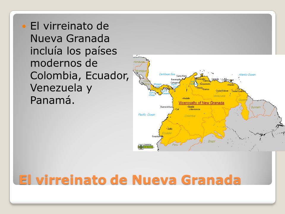 El virreinato de Nueva Granada