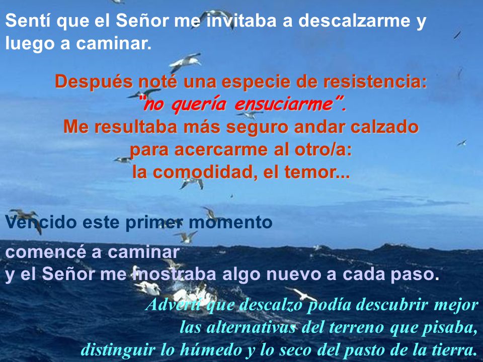 Sentí que el Señor me invitaba a descalzarme y luego a caminar.
