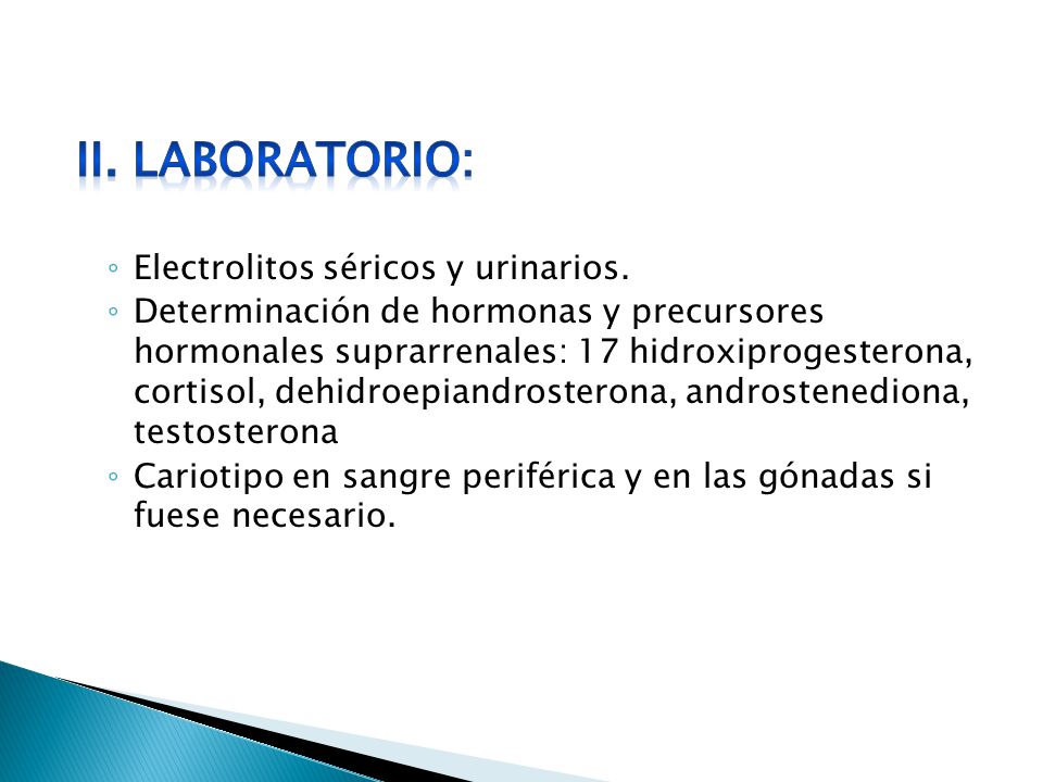 II. LABORATORIO: Electrolitos séricos y urinarios.