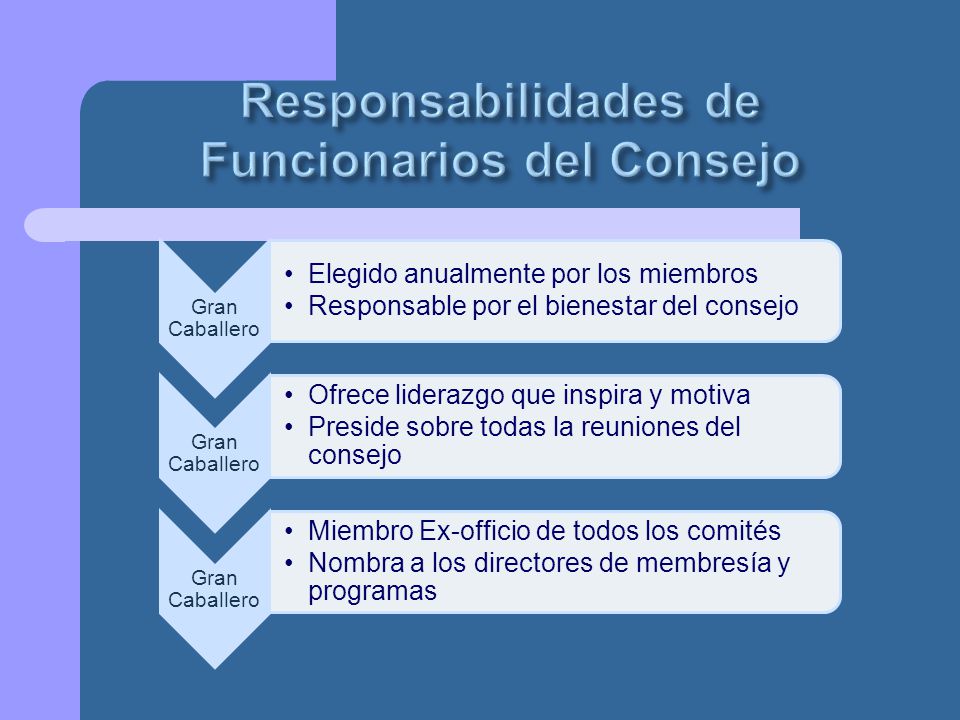 Responsabilidades de Funcionarios del Consejo
