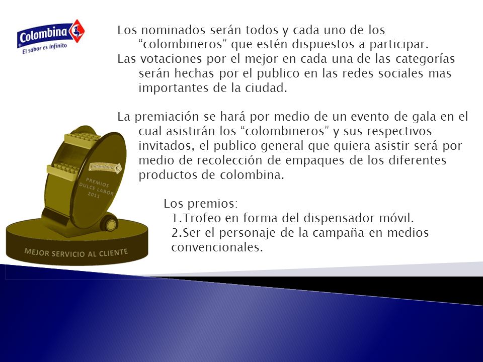 Los nominados serán todos y cada uno de los colombineros que estén dispuestos a participar.