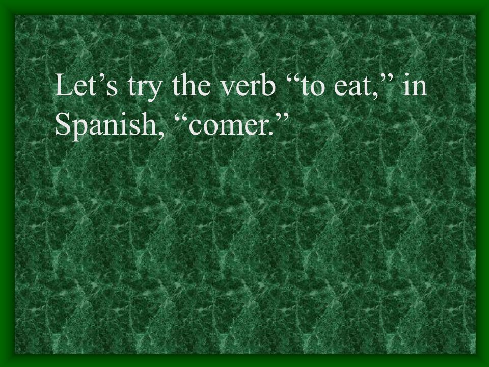 Let’s try the verb to eat, in