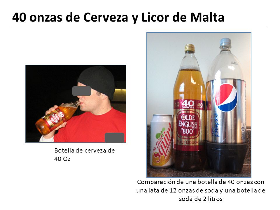 40 onzas de Cerveza y Licor de Malta