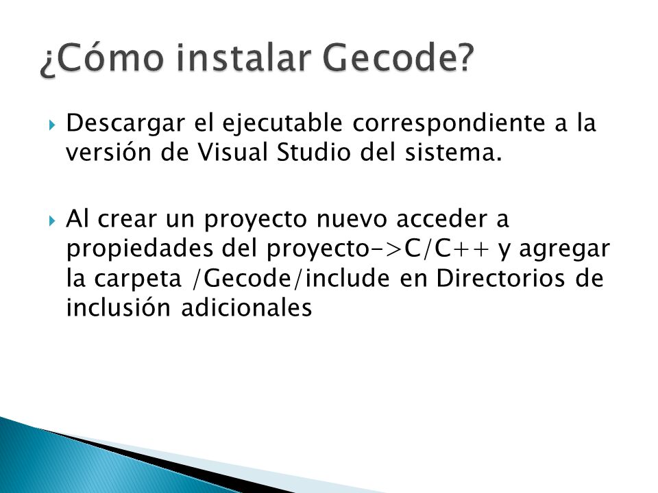 ¿Cómo instalar Gecode Descargar el ejecutable correspondiente a la versión de Visual Studio del sistema.
