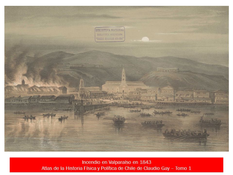 Incendio en Valparaíso en 1843