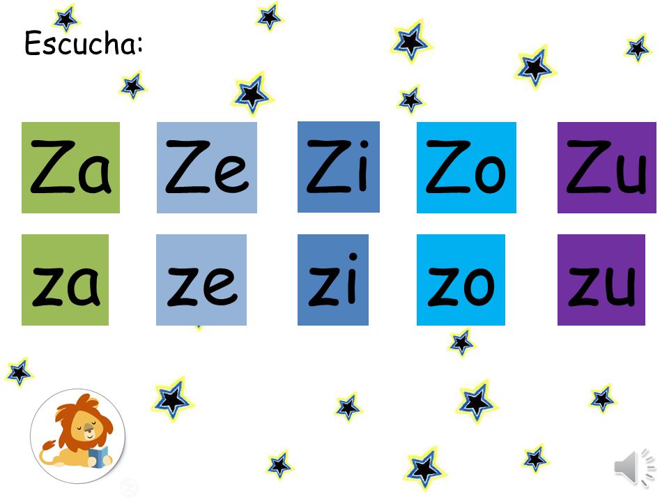 Escucha: Za Ze Zi Zo Zu za ze zi zo zu