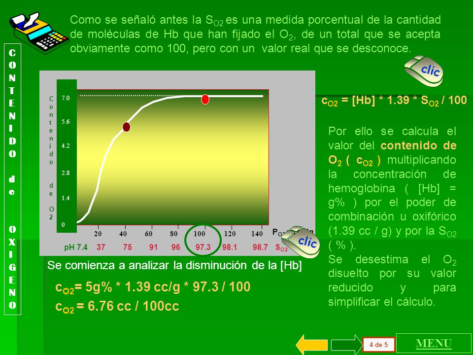 cO2= 5g% * 1.39 cc/g * 97.3 / 100 cO2 = 6.76 cc / 100cc