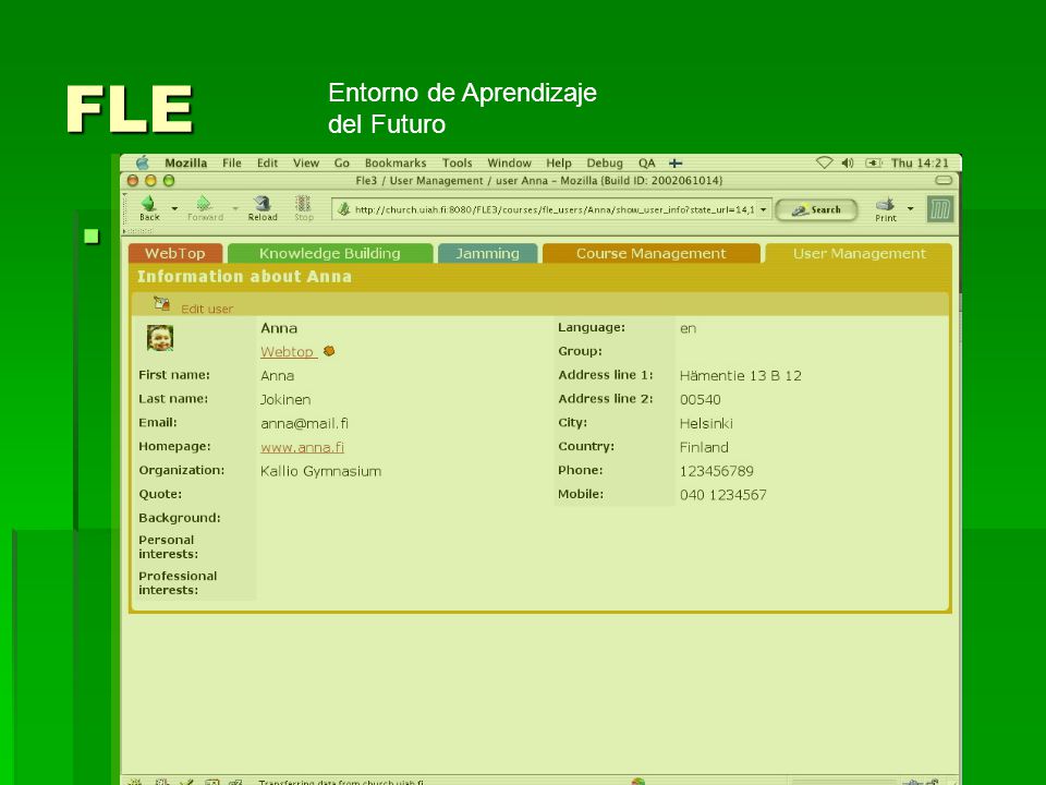 FLE Entorno de Aprendizaje del Futuro Colab. asíncrona Web (CSCL)
