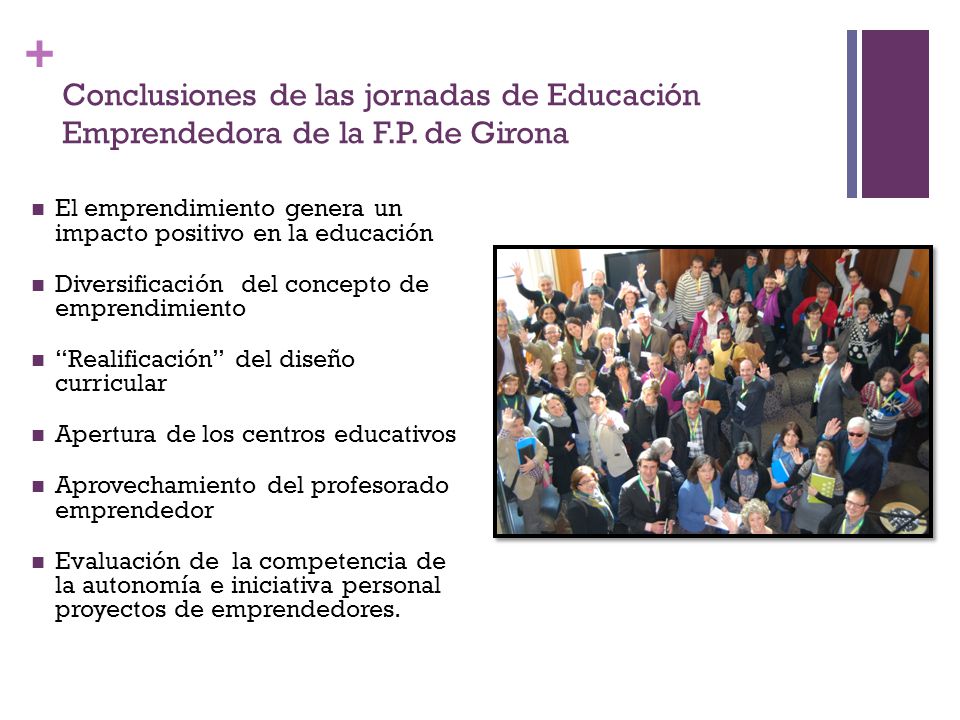 Conclusiones de las jornadas de Educación Emprendedora de la F. P