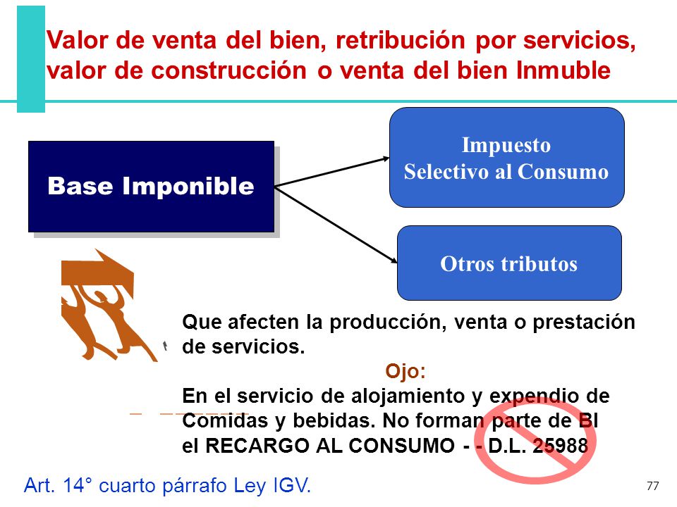 Valor de venta del bien, retribución por servicios,