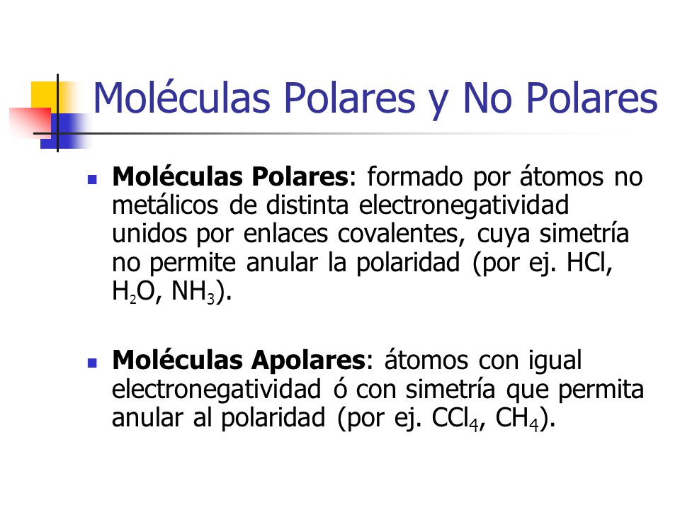 Moléculas Polares y No Polares