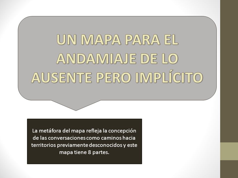 UN MAPA PARA EL ANDAMIAJE DE LO AUSENTE PERO IMPLÍCITO