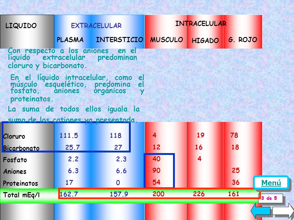 La suma de todos ellos iguala la suma de los cationes ya presentada.