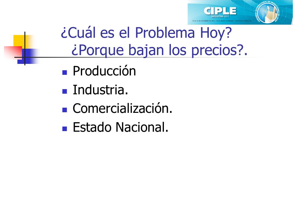 ¿Cuál es el Problema Hoy ¿Porque bajan los precios .