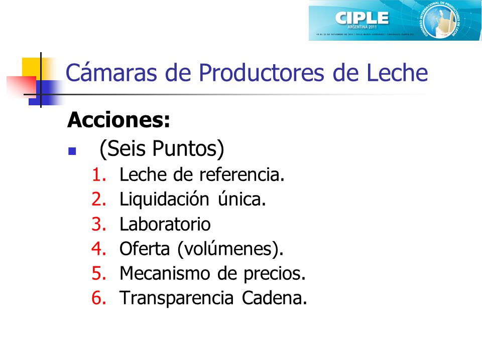 Cámaras de Productores de Leche