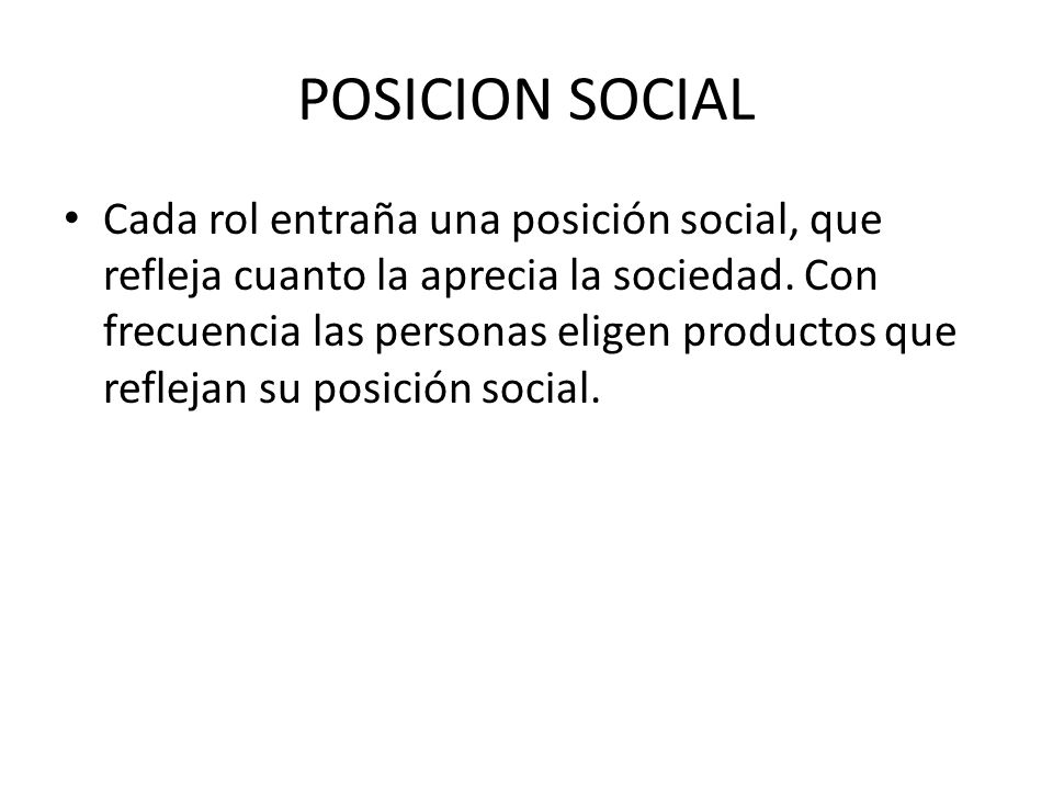 POSICION SOCIAL