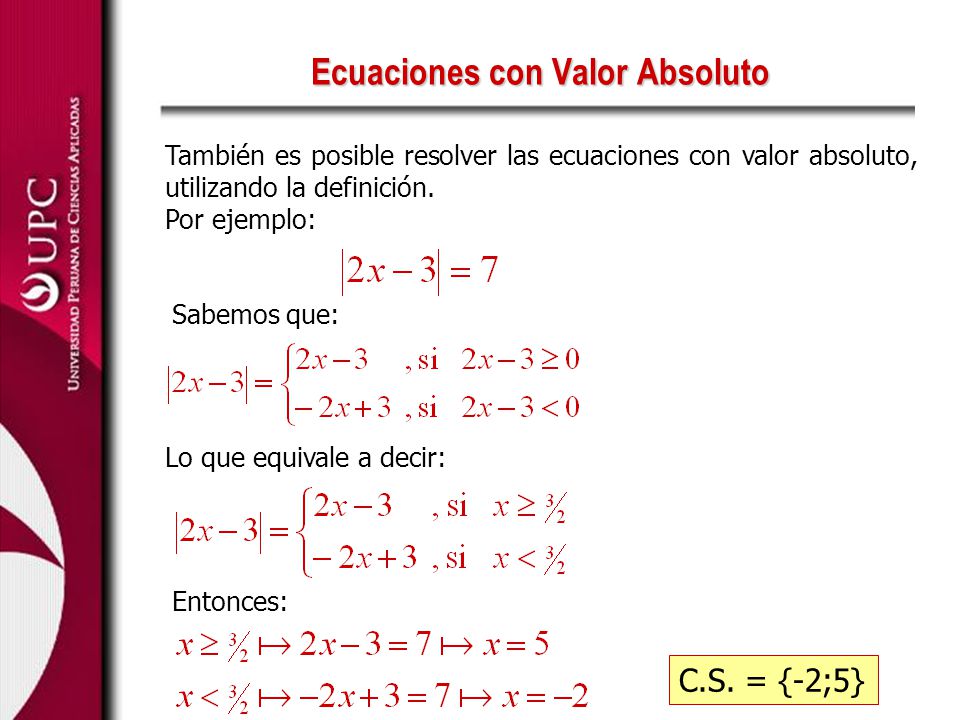 Ecuaciones con Valor Absoluto