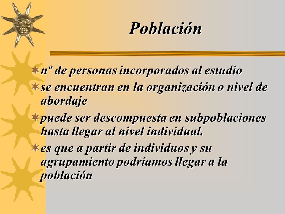 Población nº de personas incorporados al estudio