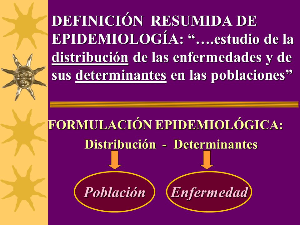 FORMULACIÓN EPIDEMIOLÓGICA: Distribución - Determinantes