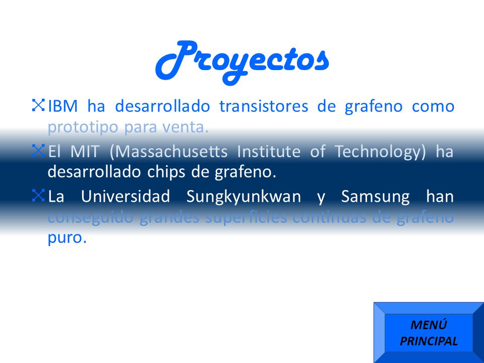 Proyectos IBM ha desarrollado transistores de grafeno como prototipo para venta.