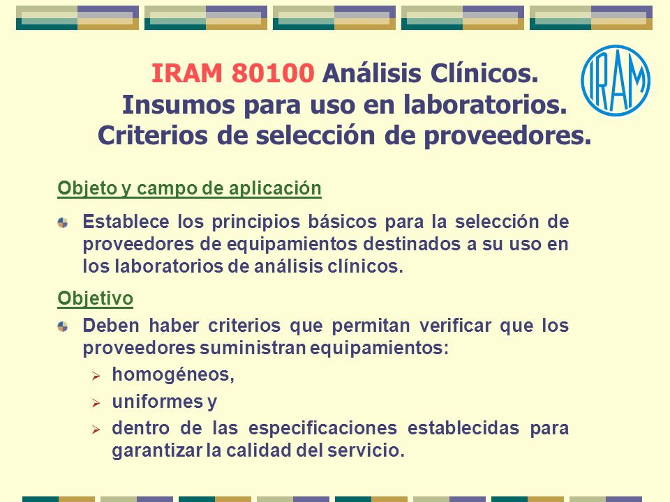 IRAM Análisis Clínicos. Insumos para uso en laboratorios
