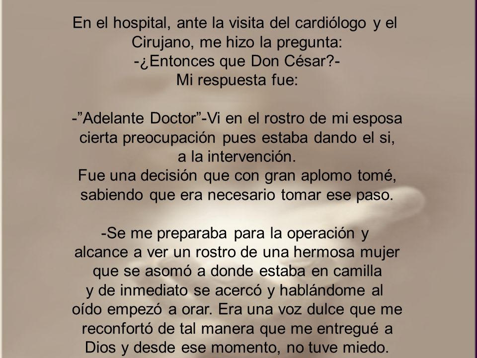 En el hospital, ante la visita del cardiólogo y el