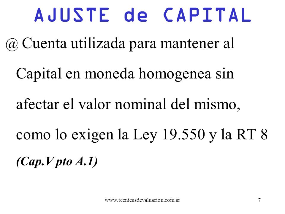 AJUSTE de CAPITAL