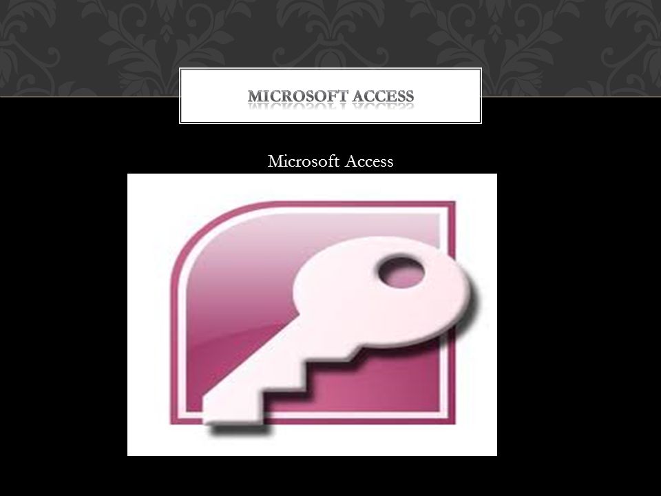 MICROSOFT ACCESS Microsoft Access