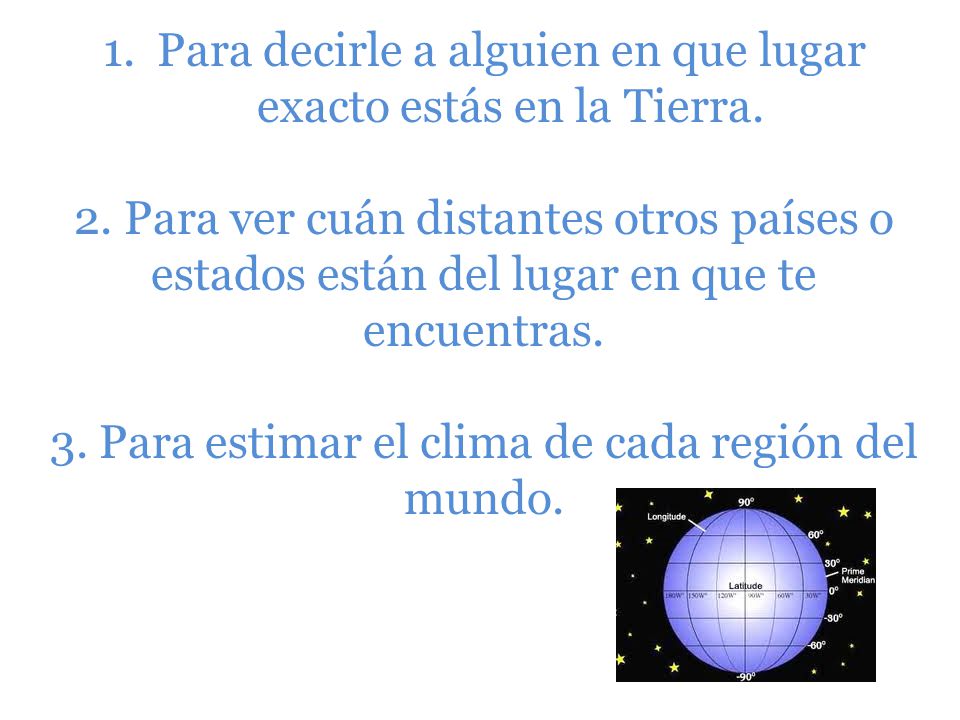 Para decirle a alguien en que lugar exacto estás en la Tierra.