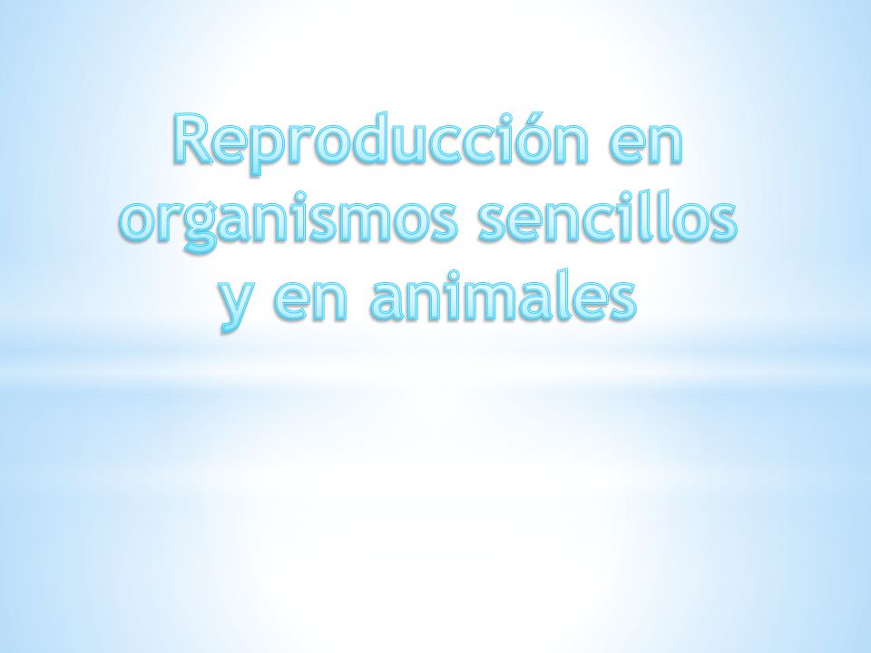 Reproducción en organismos sencillos y en animales