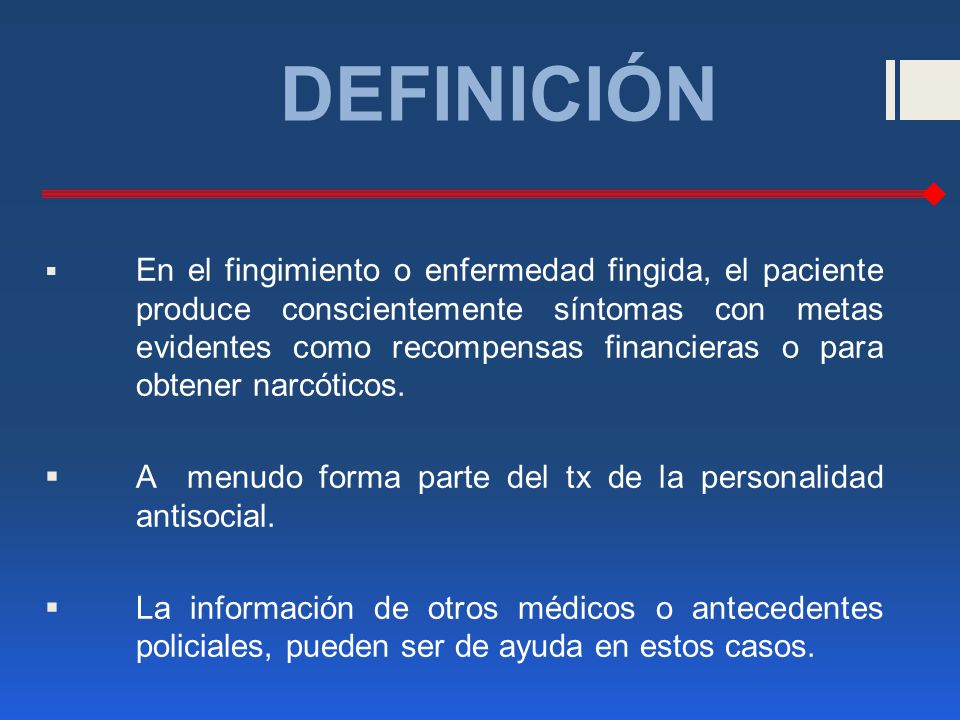 DEFINICIÓN A menudo forma parte del tx de la personalidad antisocial.