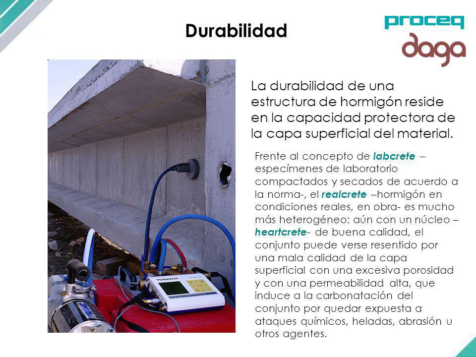 Durabilidad La durabilidad de una estructura de hormigón reside en la capacidad protectora de la capa superficial del material.