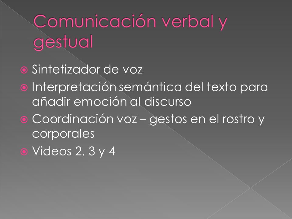 Comunicación verbal y gestual